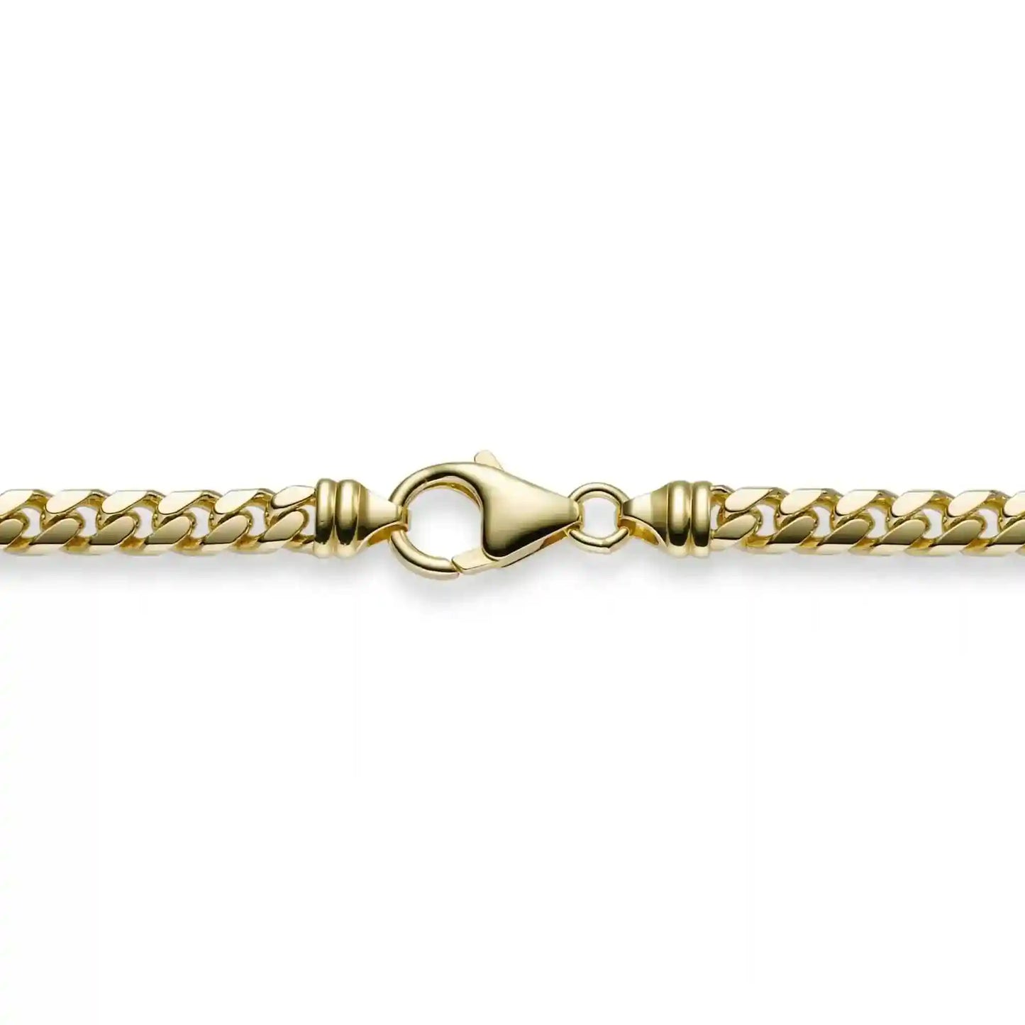 5,0 mm 19 cm 585 - 14 Karat Gold Halskette Panzerkette diamantiert oval massiv Gold hochwertige Goldkette 16,5 g