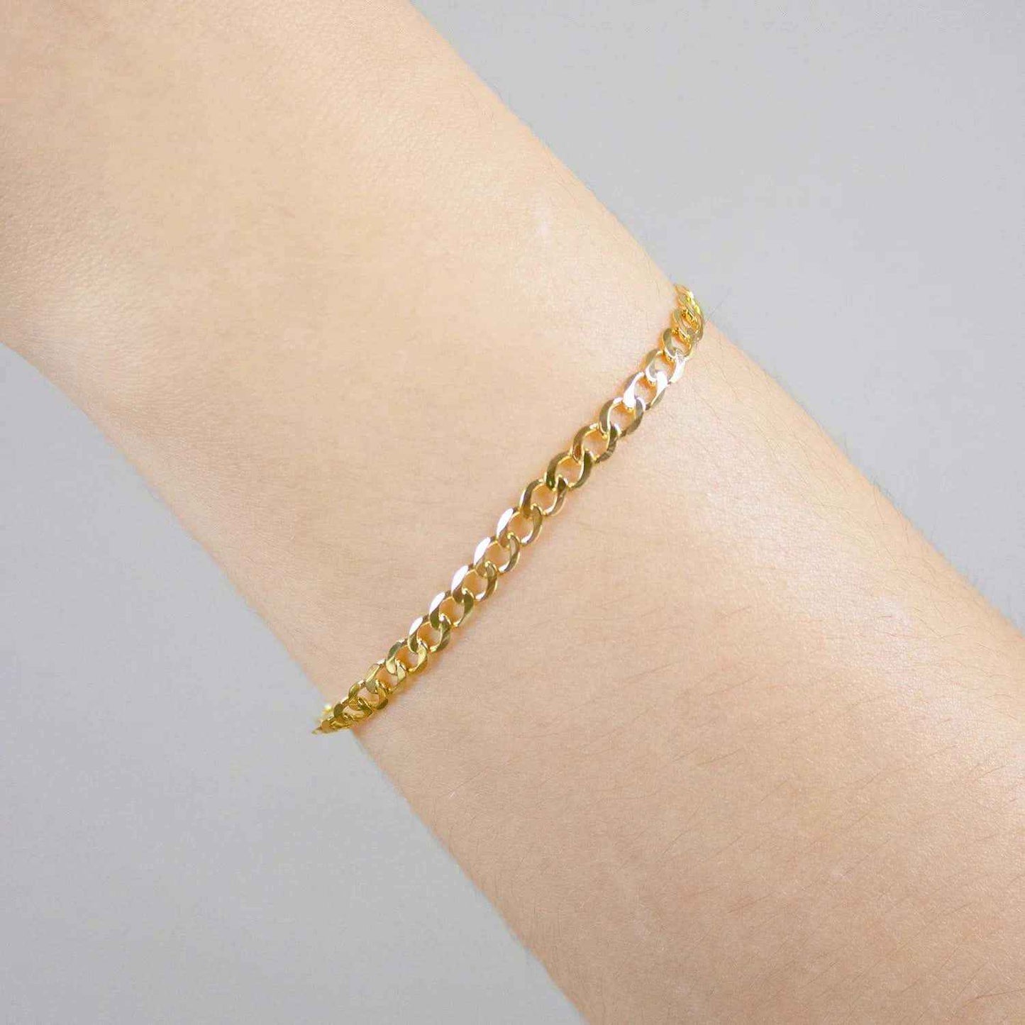 Goldkette Panzerkette Länge 21cm - Breite 3,9mm - 585-14 Karat Gold