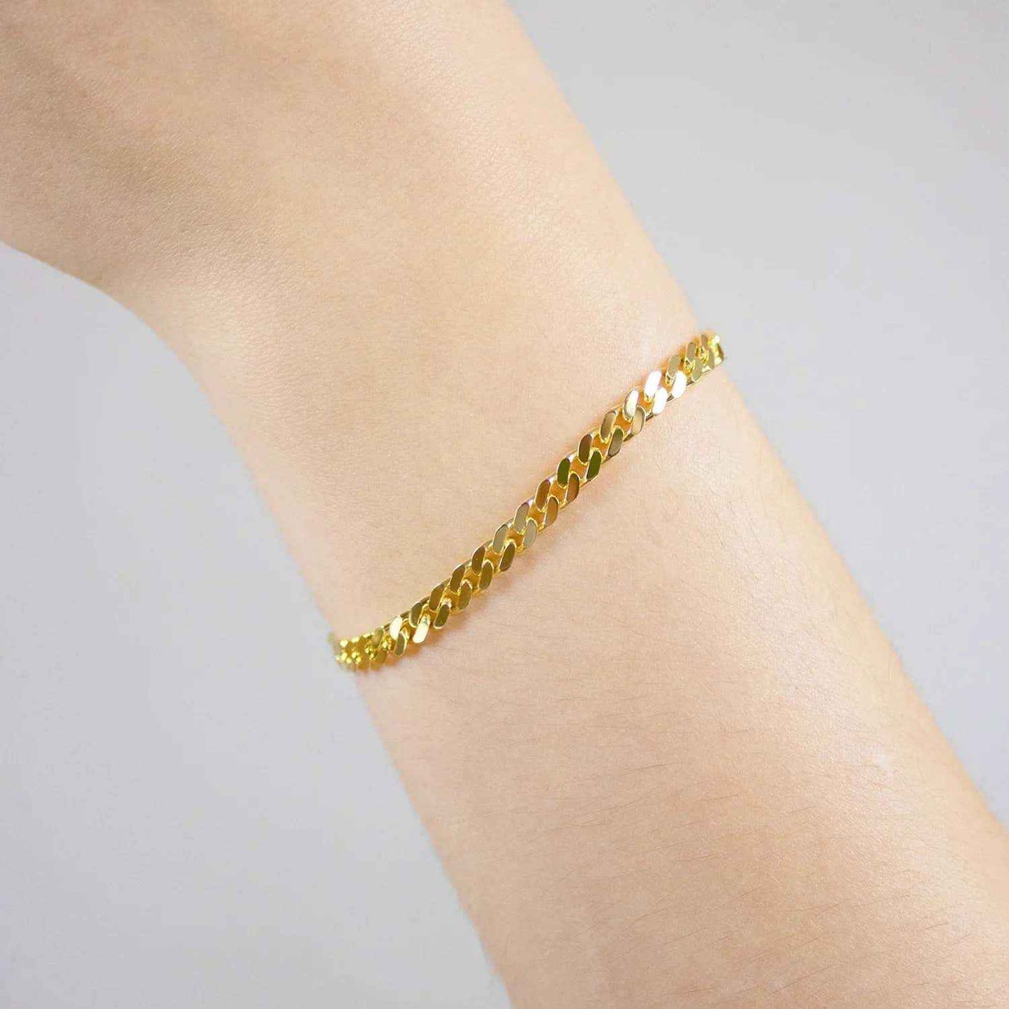 Goldkette Panzerkette Länge 21cm - Breite 4,0mm - 750-18 Karat Gold