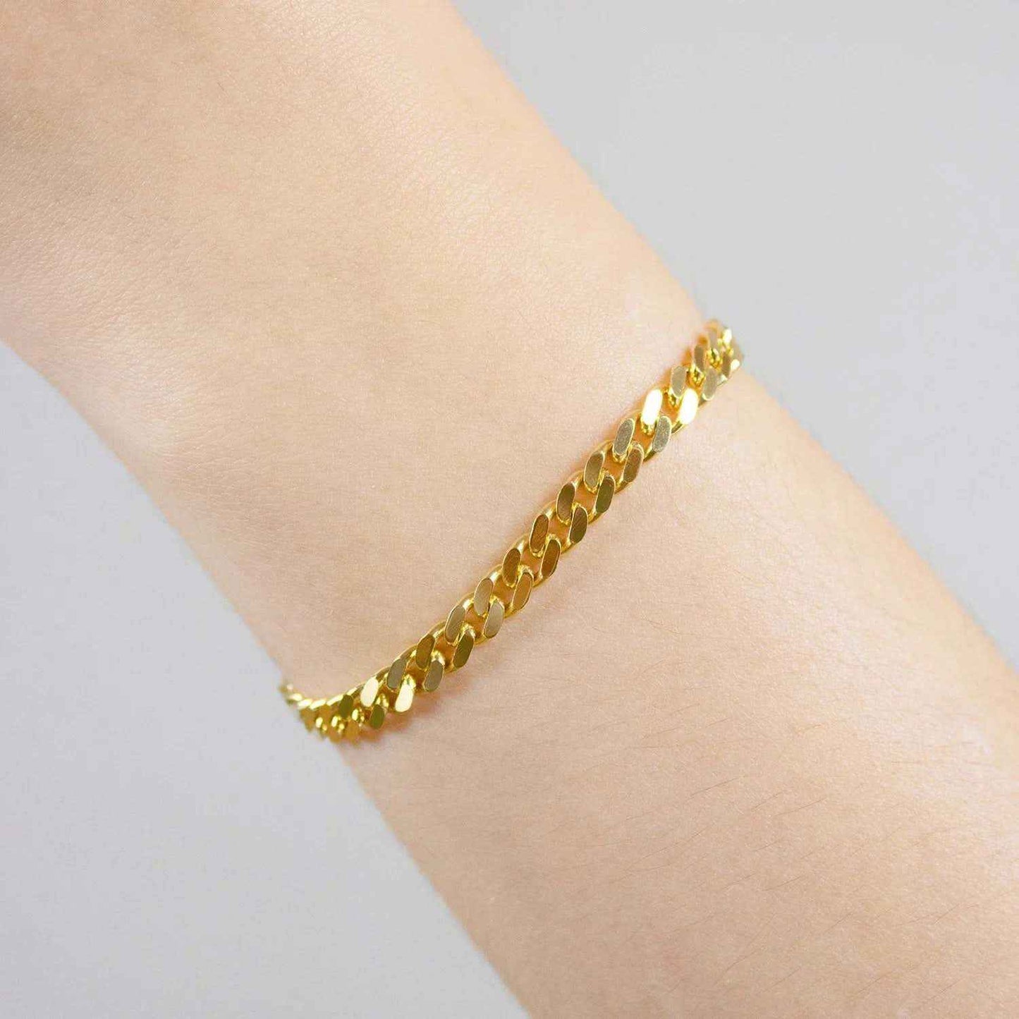 Goldkette Panzerkette Länge 21cm - Breite 6,0mm - 750-18 Karat Gold