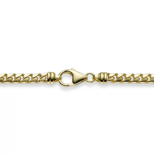 5,0 mm 55 cm 585 - 14 Karat Gold Halskette Panzerkette diamantiert oval massiv Gold hochwertige Goldkette 46,4 g