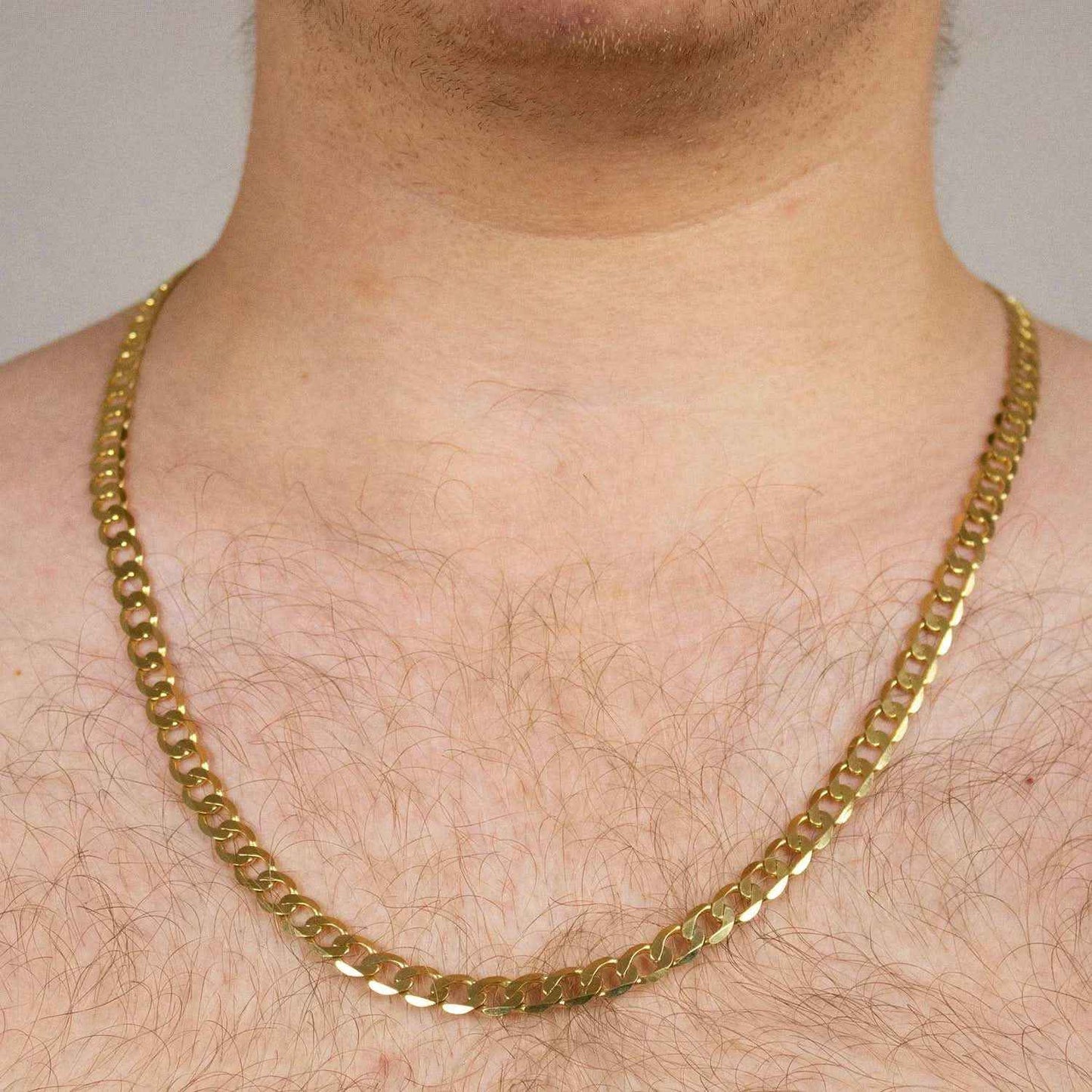 Goldkette Panzerkette Länge 55cm - Breite 6,7mm - 585-14 Karat Gold