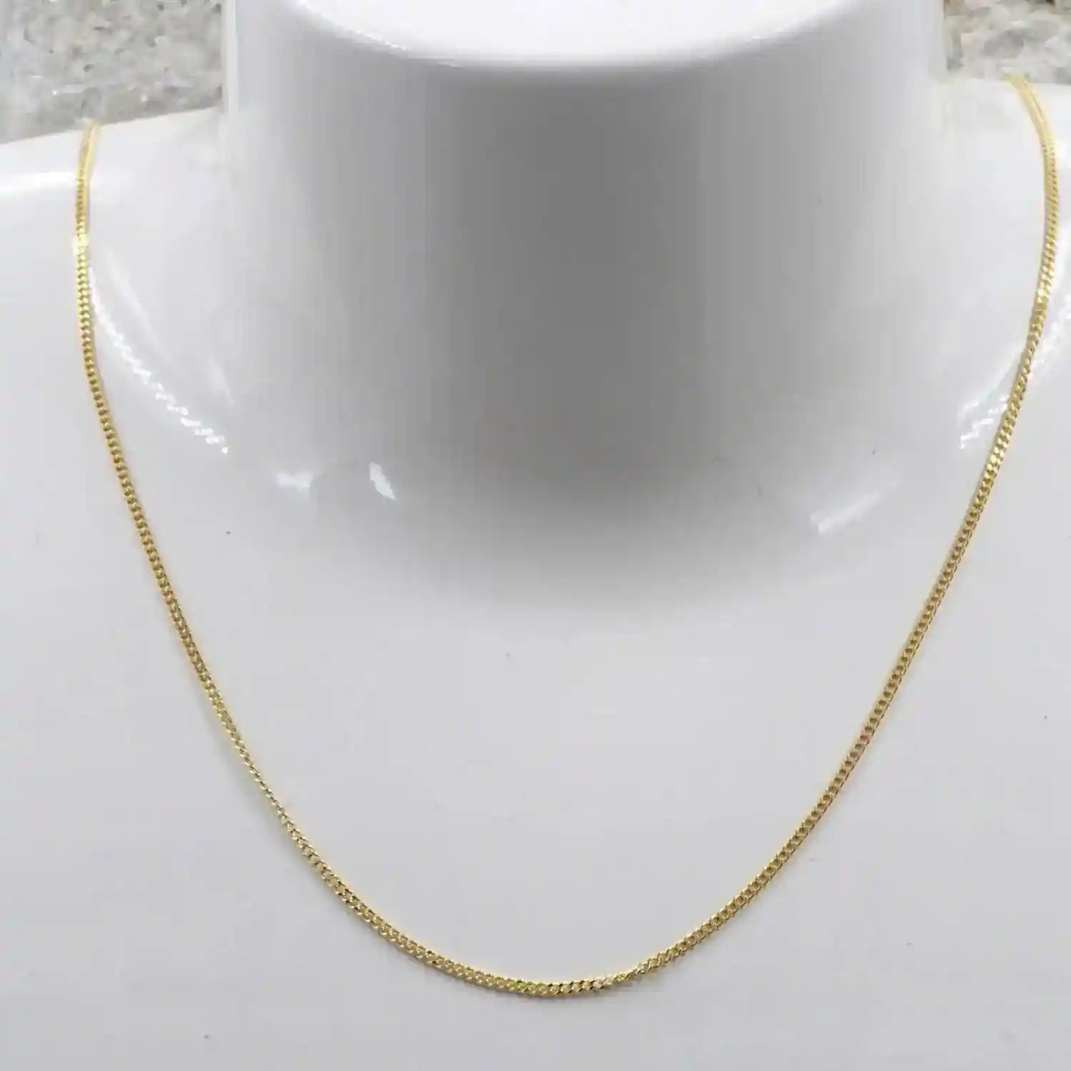 1,1 mm 60 cm 585 - 14 Karat Gold Halskette Panzerkette massiv Gold hochwertige Goldkette  3,44 g