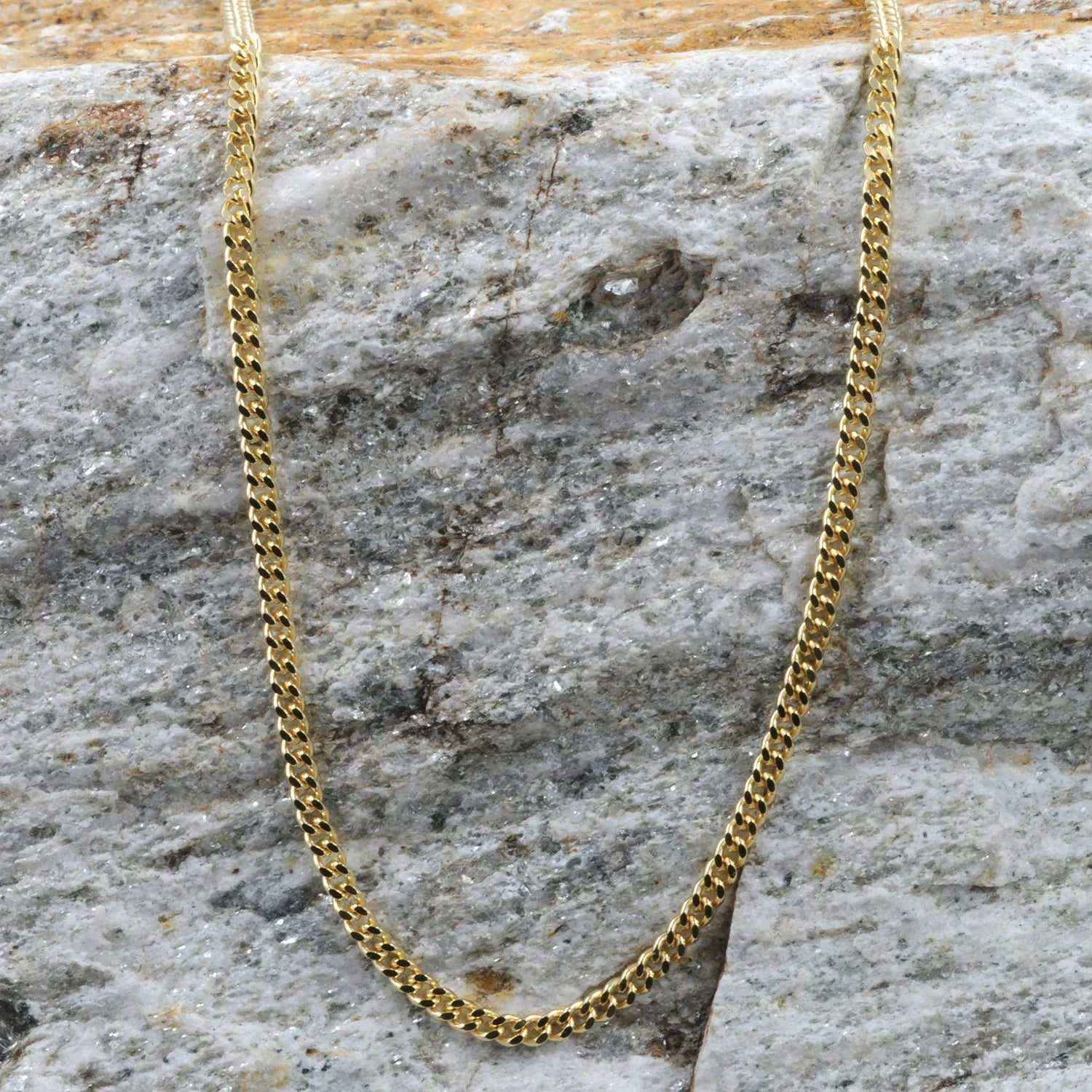 2,1 mm 60 cm 585 - 14 Karat Gold Halskette Panzerkette massiv Gold hochwertige Goldkette  8,5 g