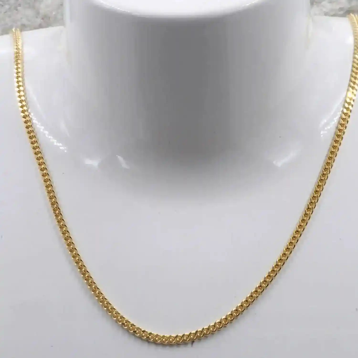 2,1 mm 60 cm 585 - 14 Karat Gold Halskette Panzerkette massiv Gold hochwertige Goldkette  8,5 g