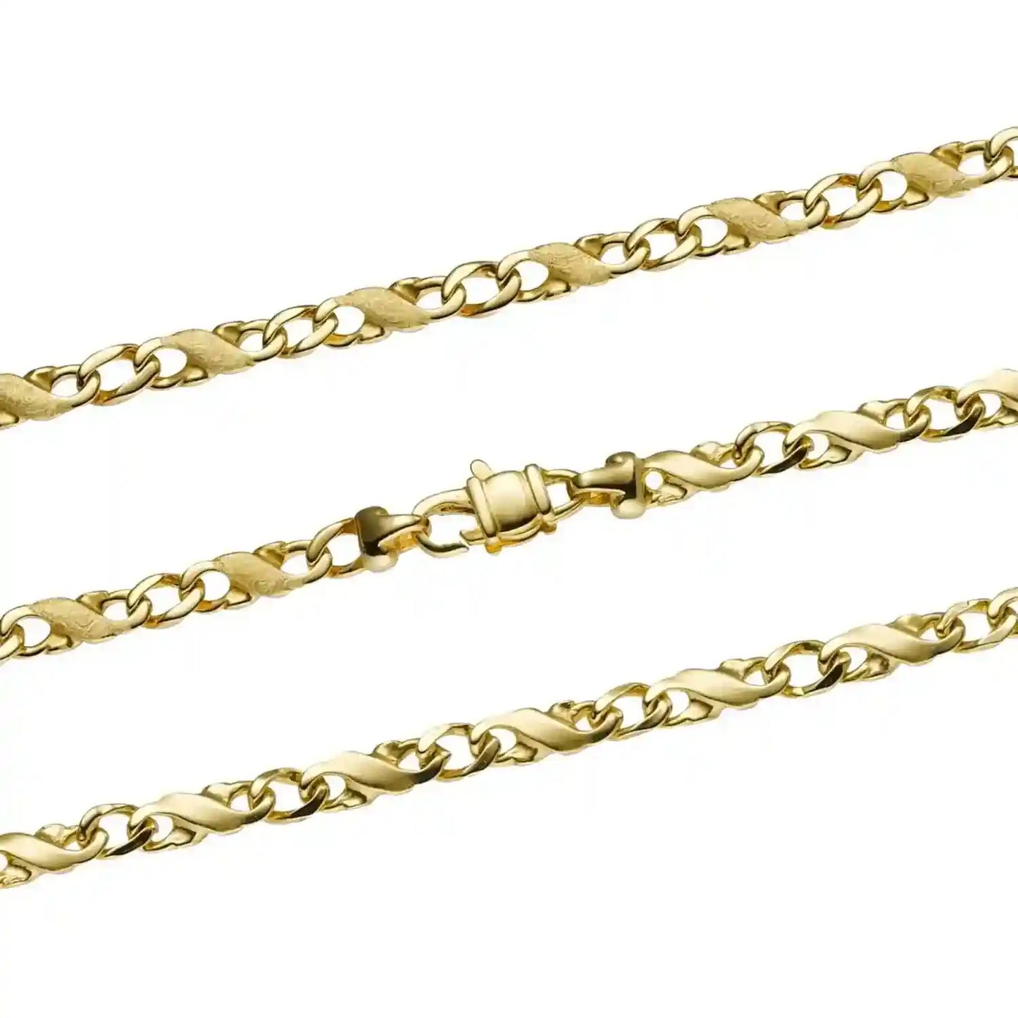 Goldkette Rockwell Kette Halskette Breite 3,5mm - 585-14 Karat Gold