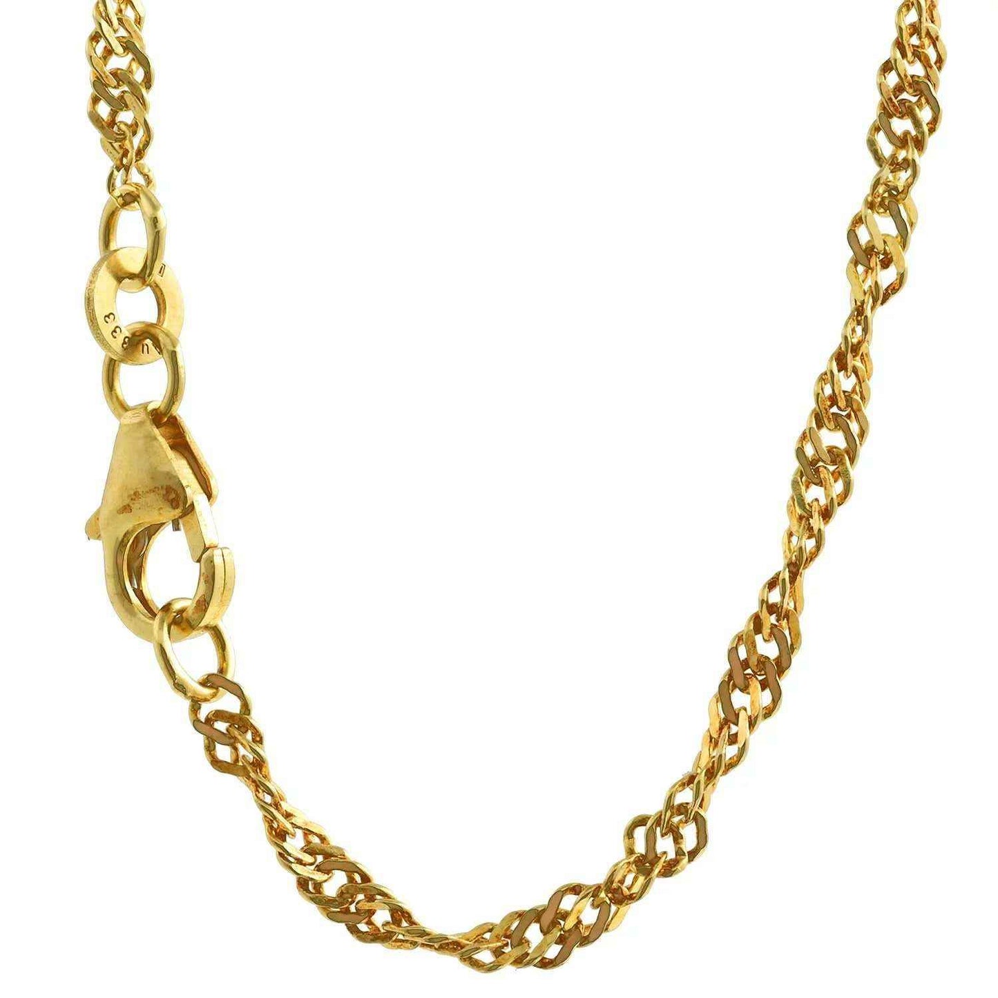 Goldkette Singapurkette Länge 19cm - Breite 2,4mm - 333-8 Karat Gold