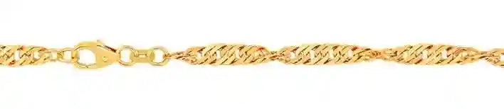 Goldkette Singapurkette Länge 19cm - Breite 3,4mm - 333-8 Karat Gold