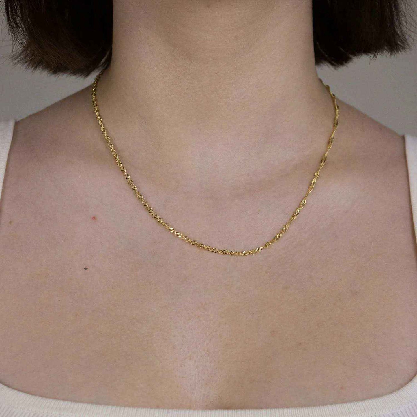 Goldkette Singapurkette Länge 60cm - Breite 1,6 mm - 585-14 Karat Gold