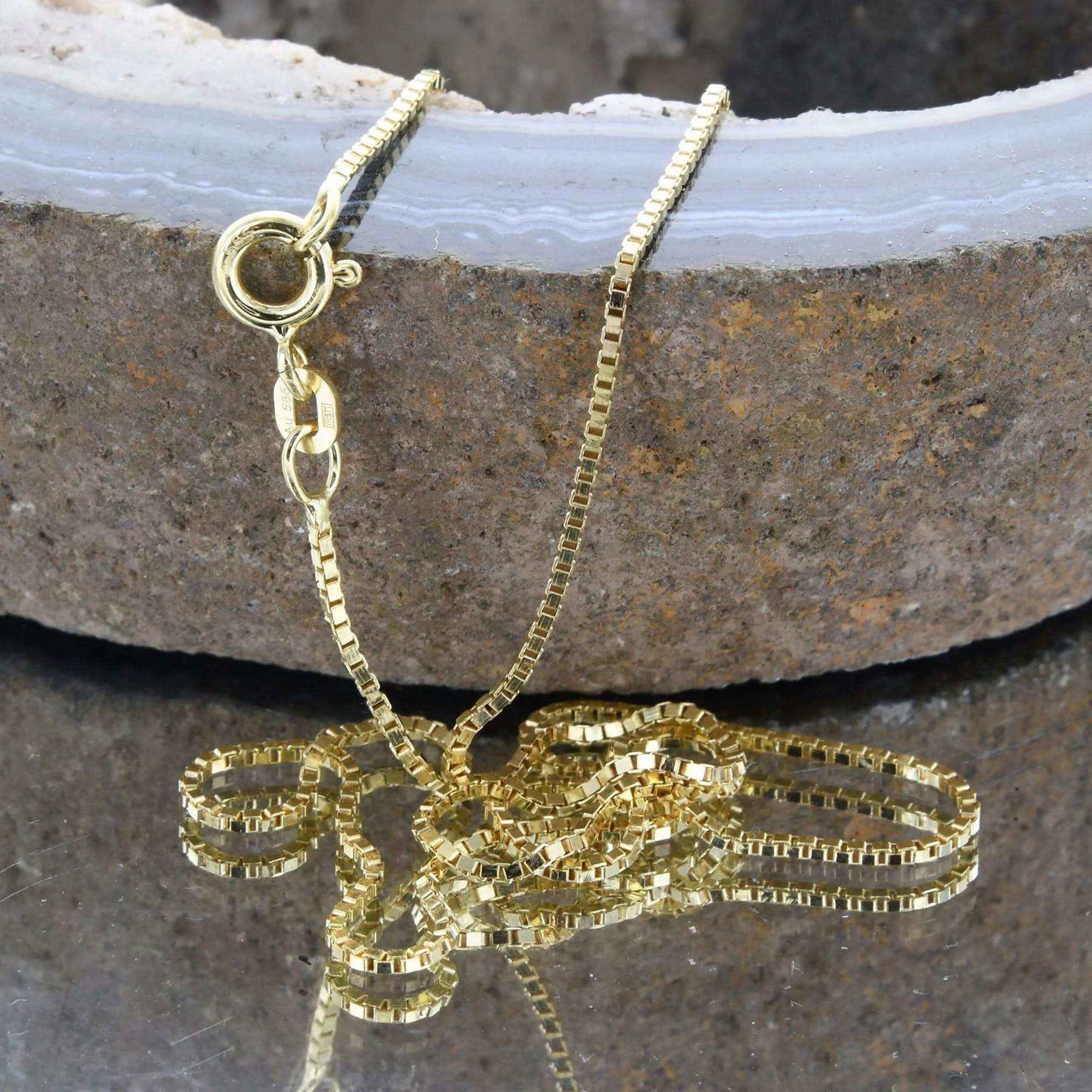 Goldkette Venezianerkette Halskette Breite 0,9 mm - 585-14 Karat Gold