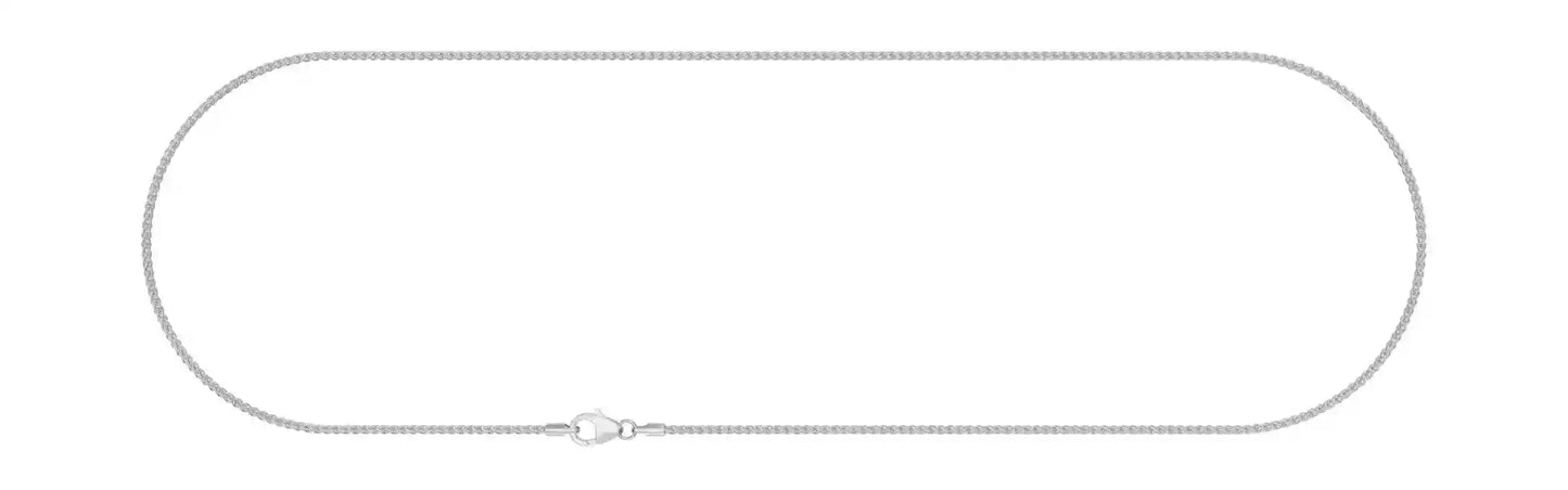 1,3 mm 50 cm 585 - 14 Karat Weißgold Zopfkette massiv Gold hochwertige Goldkette  3,5 g