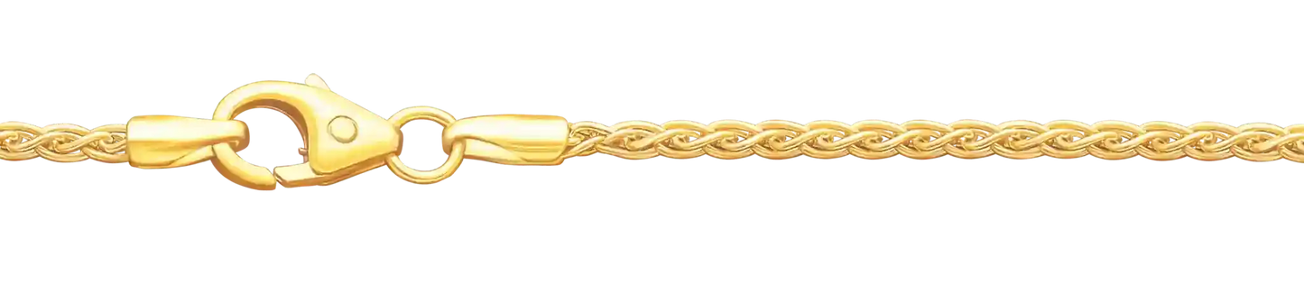 1,7 mm 18,5 cm 585 - 14 Karat Gold Armkette Zopfkette massiv Gold hochwertige Goldkette 2,2 g