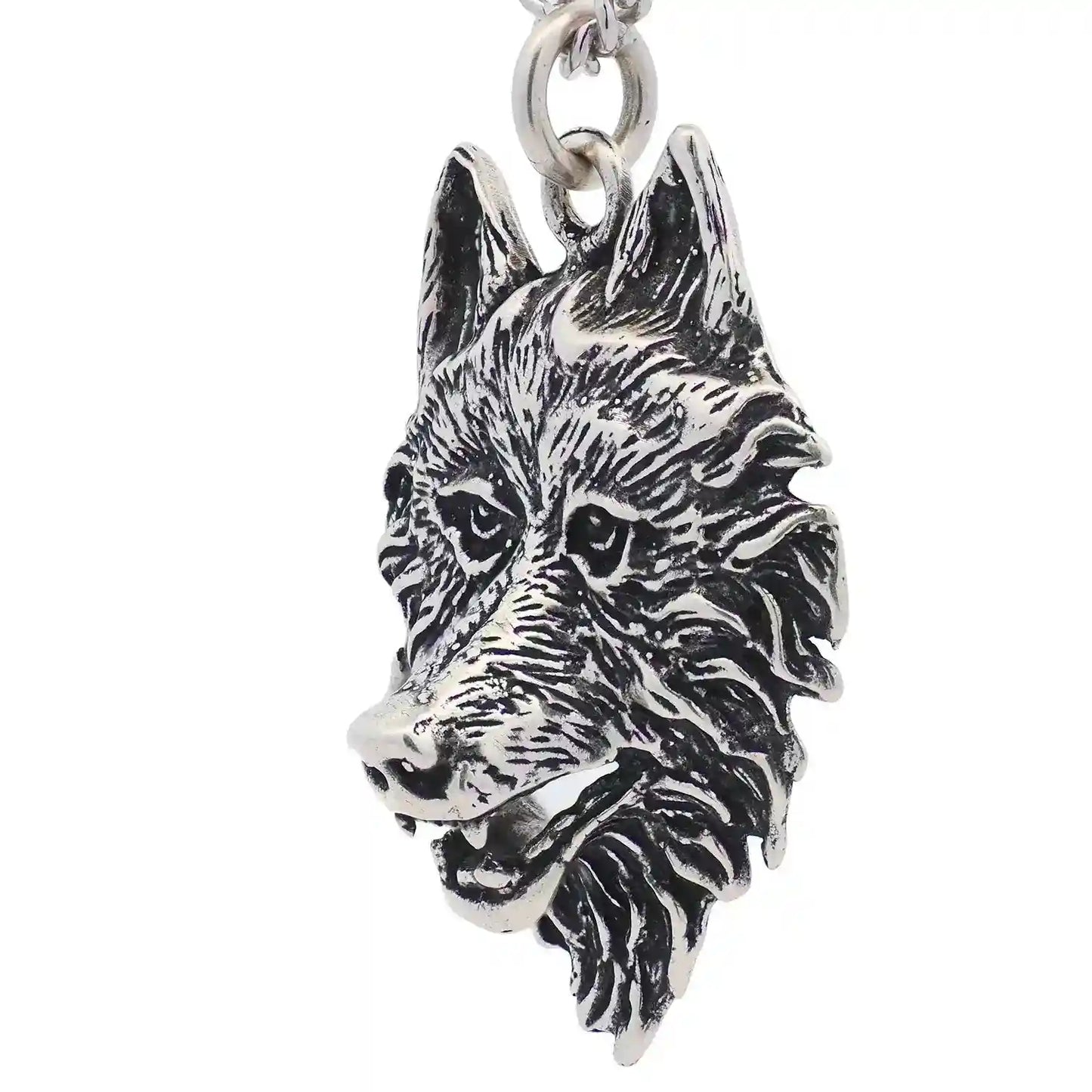 Großer Wolf Schmuck Anhänger Silber Wolfskopf Kettenanhänger Krafttier