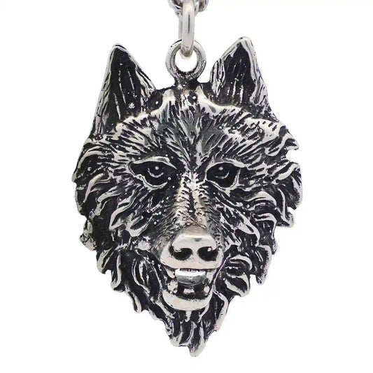 Großer Wolf Schmuck Anhänger Silber Wolfskopf Kettenanhänger Krafttier