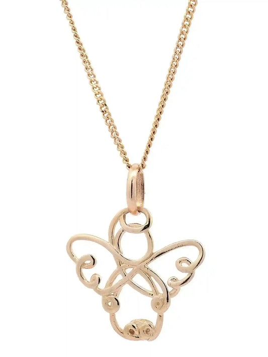 Halskette Anhänger Engelchen mit 1,1 mm Goldkette 585-14 Karat Gold