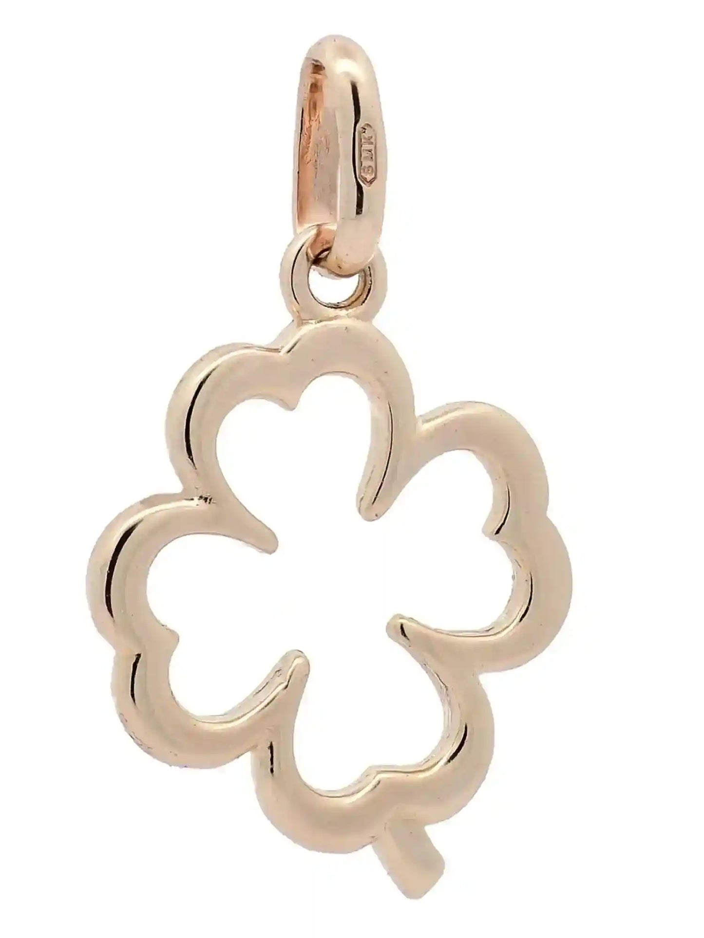 Halskette Anhänger Kleeblatt mit 1,1 mm Goldkette 585-14 Karat Gold