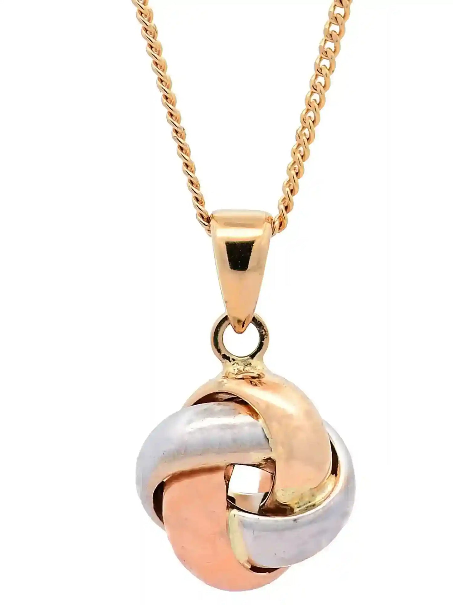 Halskette Anhänger Knoten mit 1,1 mm Goldkette 585-14 Karat Gold