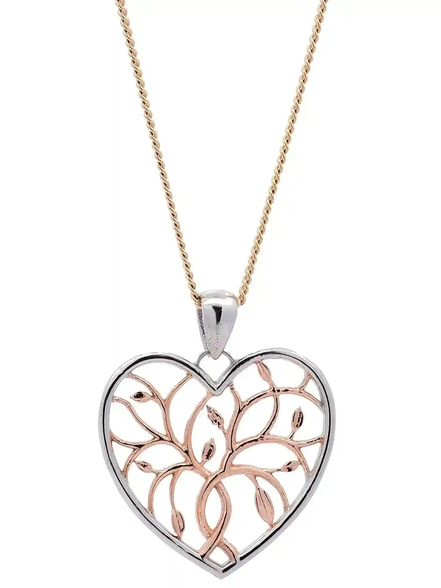 Halskette Anhänger Liebesherz mit 1,1 mm Goldkette 585-14 Karat Gold