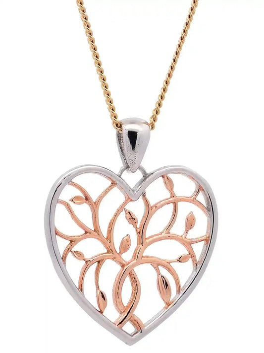 Halskette Anhänger Liebesherz mit 1,1 mm Goldkette 585-14 Karat Gold