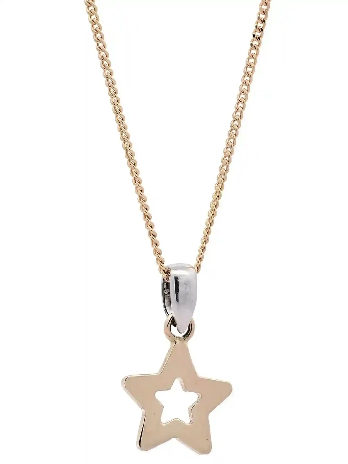 Halskette Anhänger Sternchen mit 1,1 mm Goldkette 585-14 Karat Gold