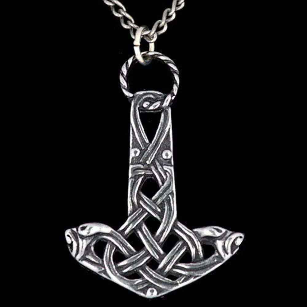 Hammer des Aesir Anhänger Schmuck mit Halskette 37x27mm