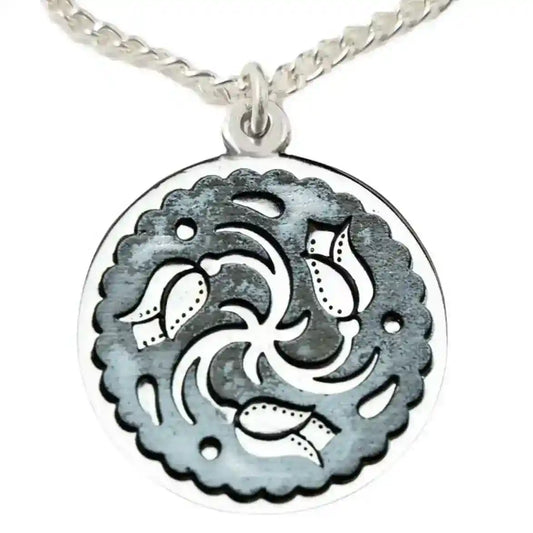 Imbolc Keltische Sternzeichen Anhänger versilbert Kette 23. Jan - 13. Feb