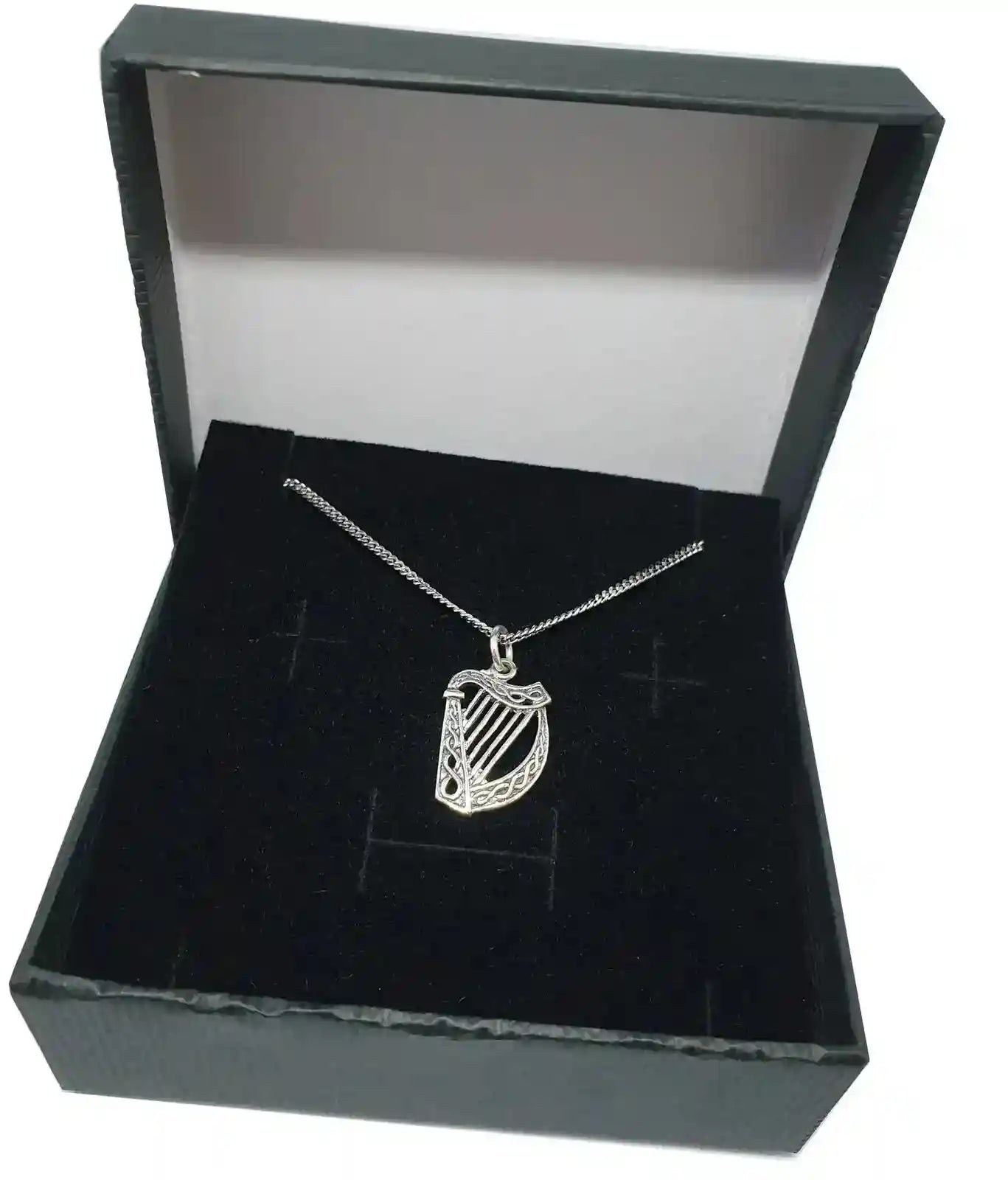 Irische Harfe Schmuck Anhänger 925 Silber Klein Celtic Viking Kelten