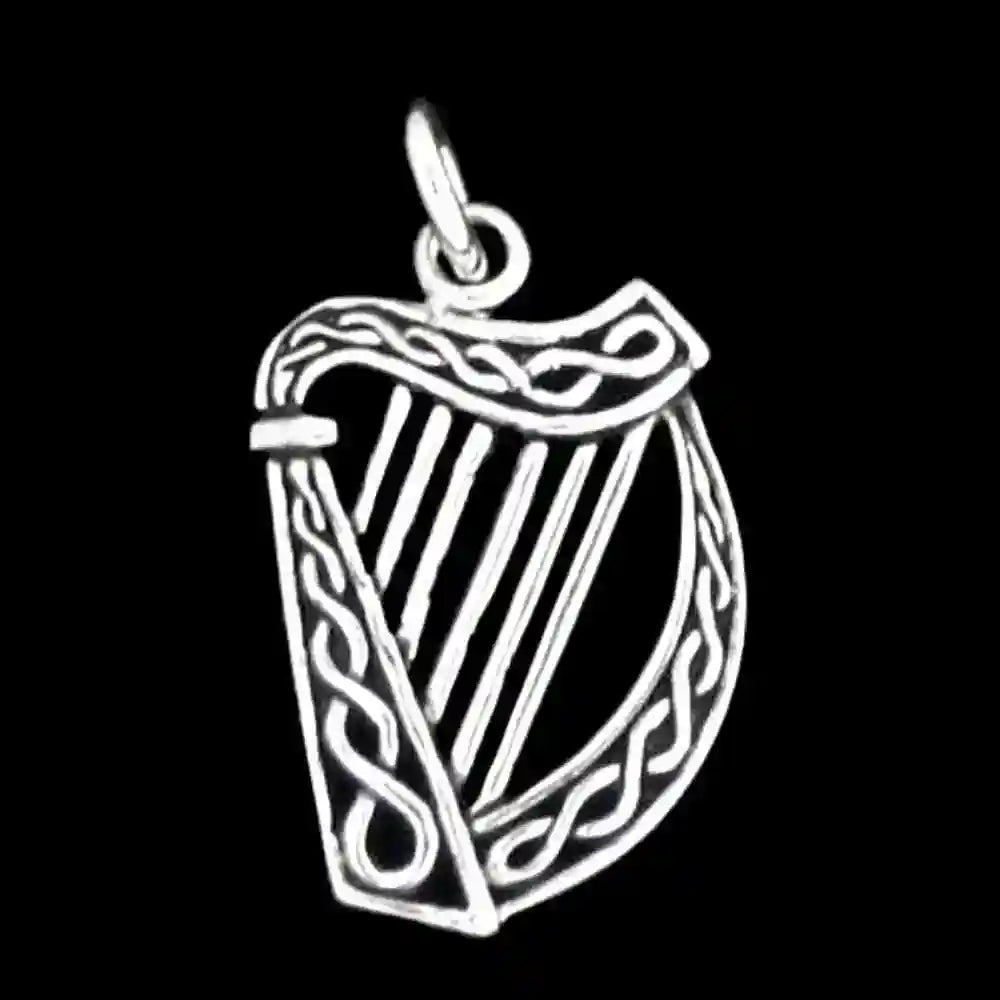 Keltische Irische Harfe Schmuck Anhänger Silber klein Irish Harp 23x13 - Firma Holzenplotz - Silberketten-Goldketten.de
