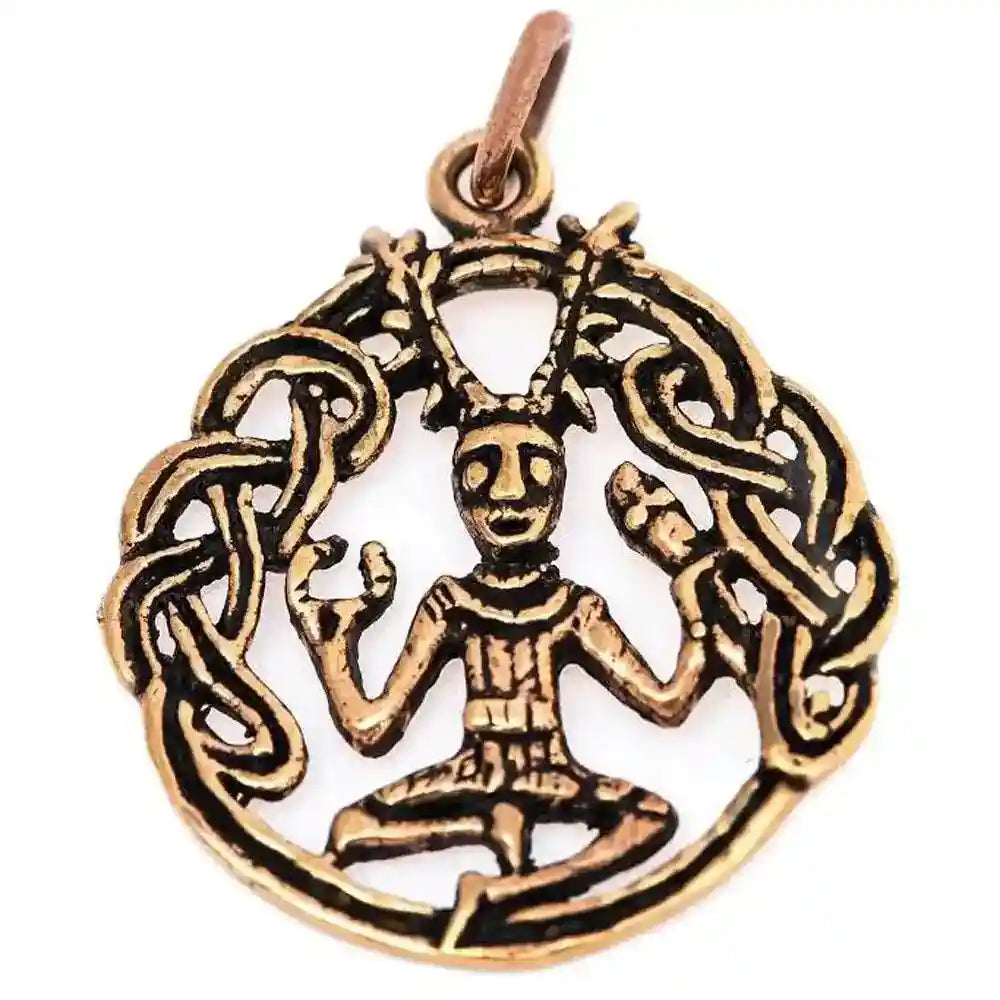 Keltischer Schmuck Anhänger Cernunnos Bronze Schmuck - Keltische Knoten , Pferd - 35x27mm