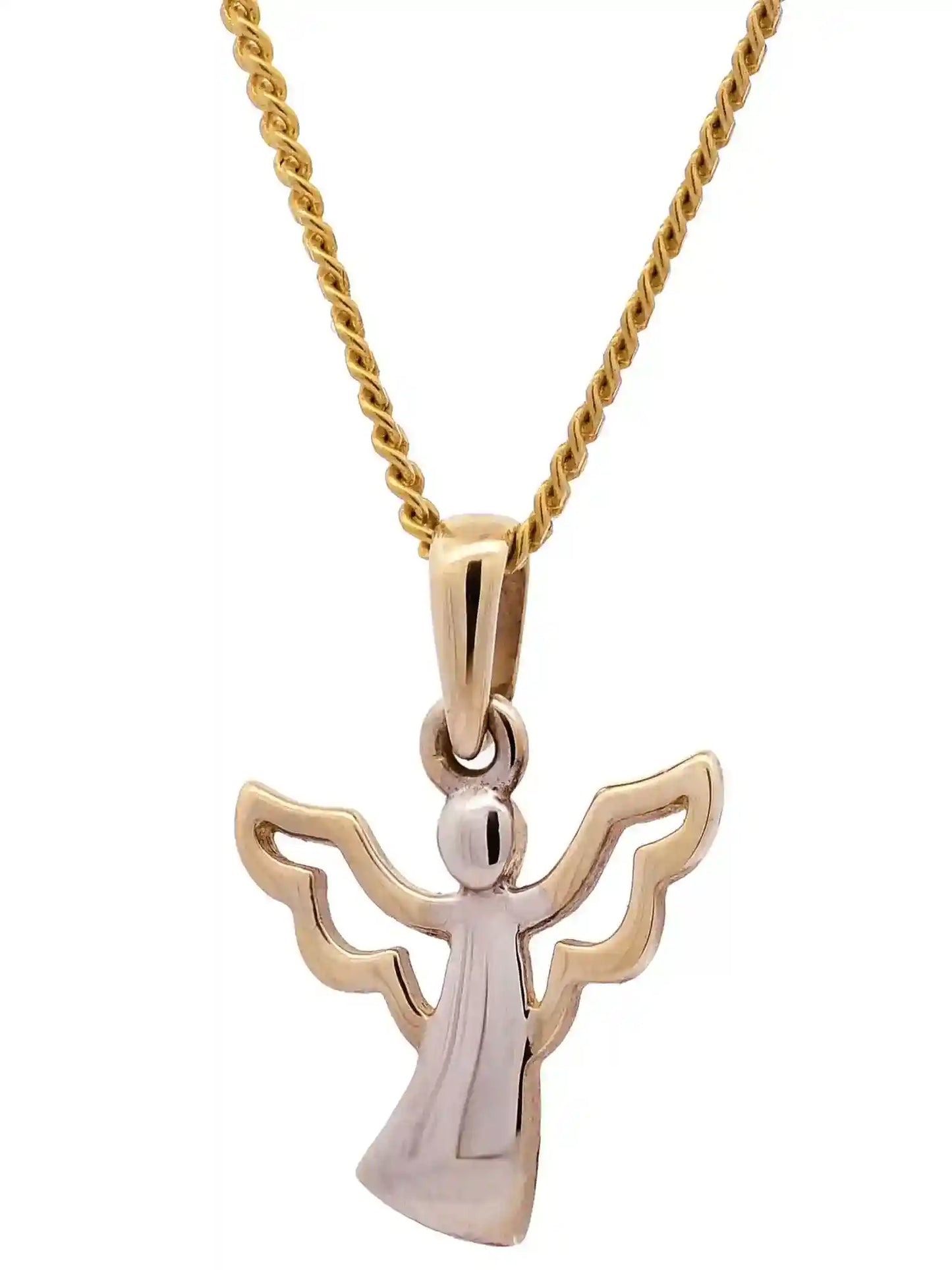 Kettenanhänger Gold Anhänger Engel massiv 333-8 Karat Gold rhodiniert