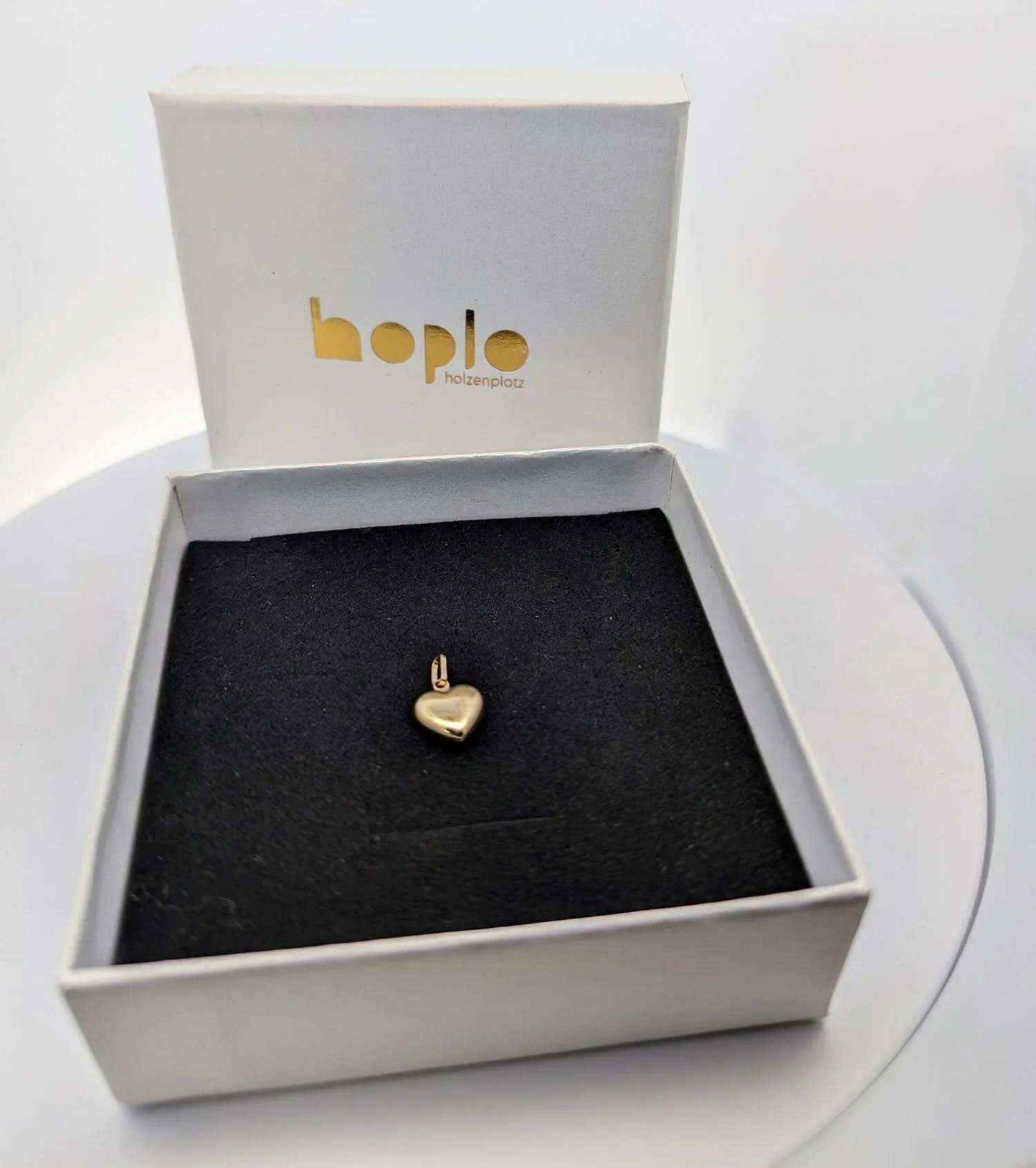 Kettenanhänger Gold Anhänger Herz massiv 585 - 14 Karat Gold