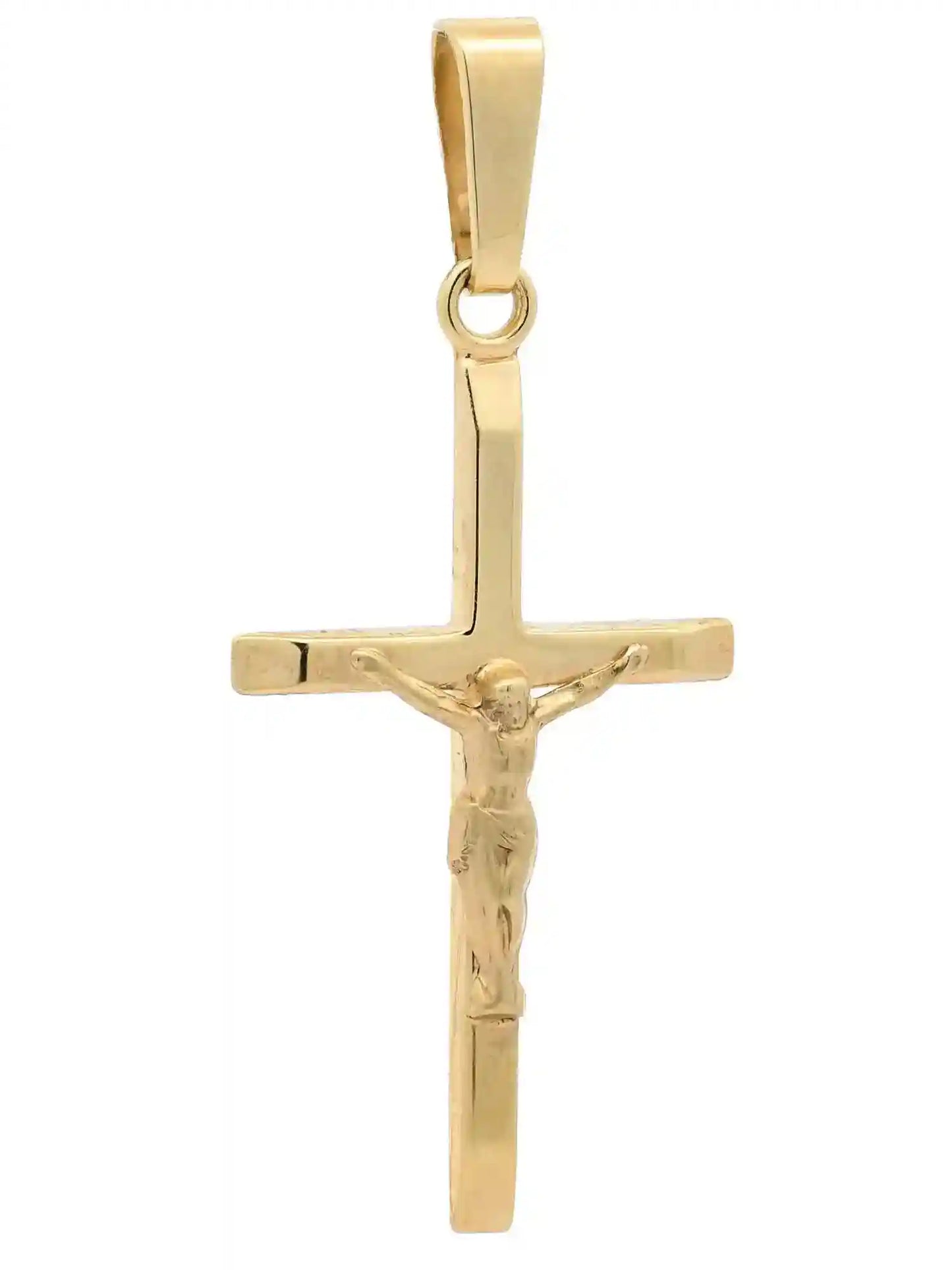 Kettenanhänger Gold Anhänger Kreuz Korpus  massiv 375 - 9 Karat Gold