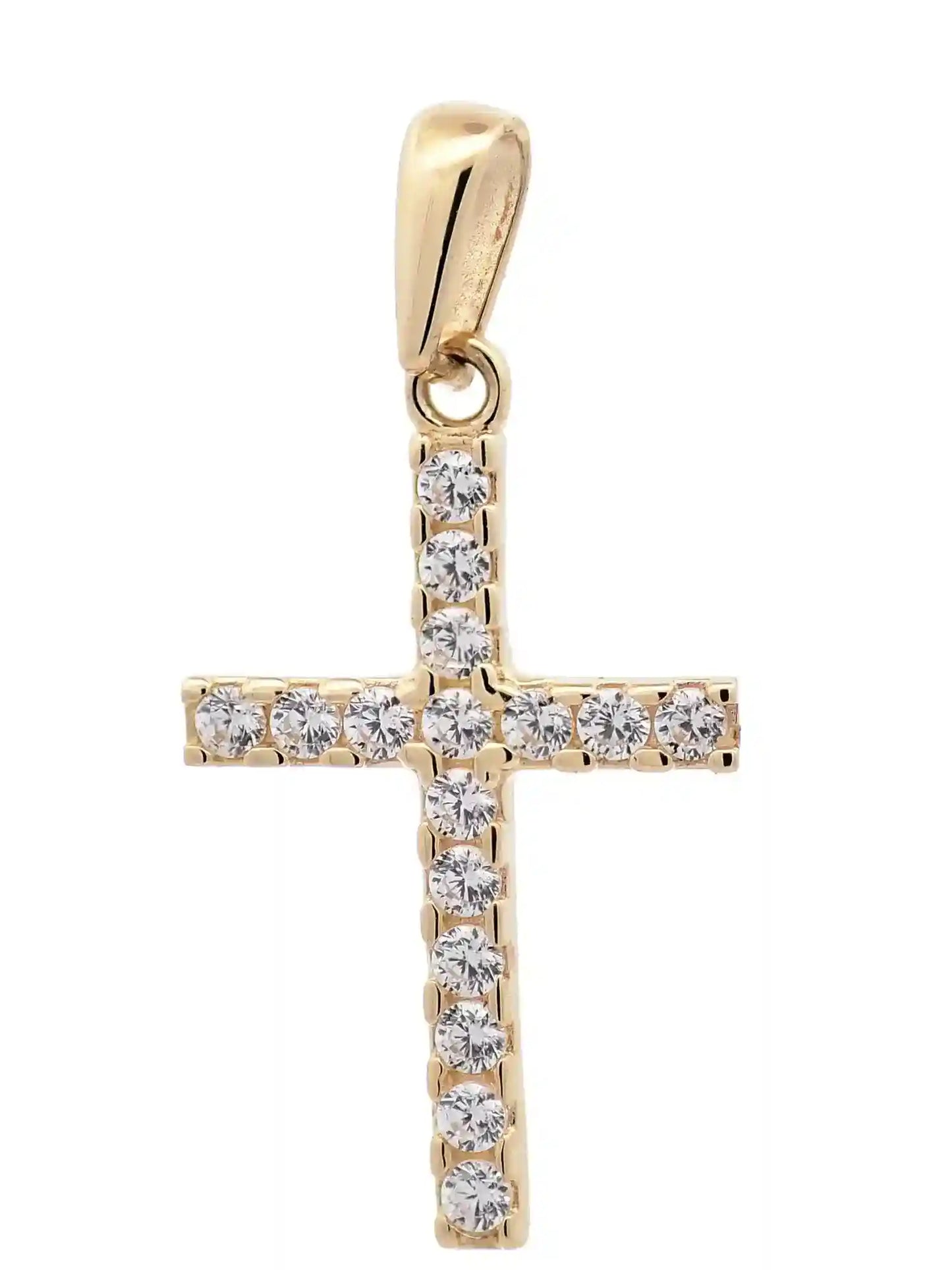 Kettenanhänger Gold Anhänger Kreuz Zirkonia massiv 333 - 8 Karat Gold