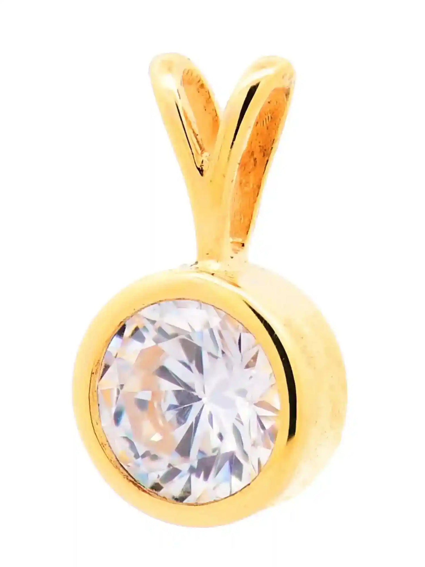 Kettenanhänger Gold Anhänger Zarge Zirkonia massiv 333 - 8 Karat Gold