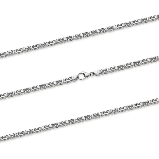 Königskette Halskette oder Armband Breite 2,5 mm - massiv 925 Sterlingsilber Auswahl