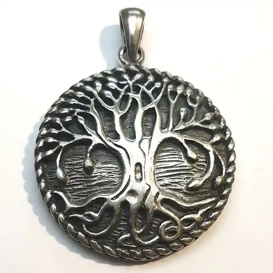 Lebensbaum Anhänger Schmuck - Baum Eiche 925er Silber 26 mm