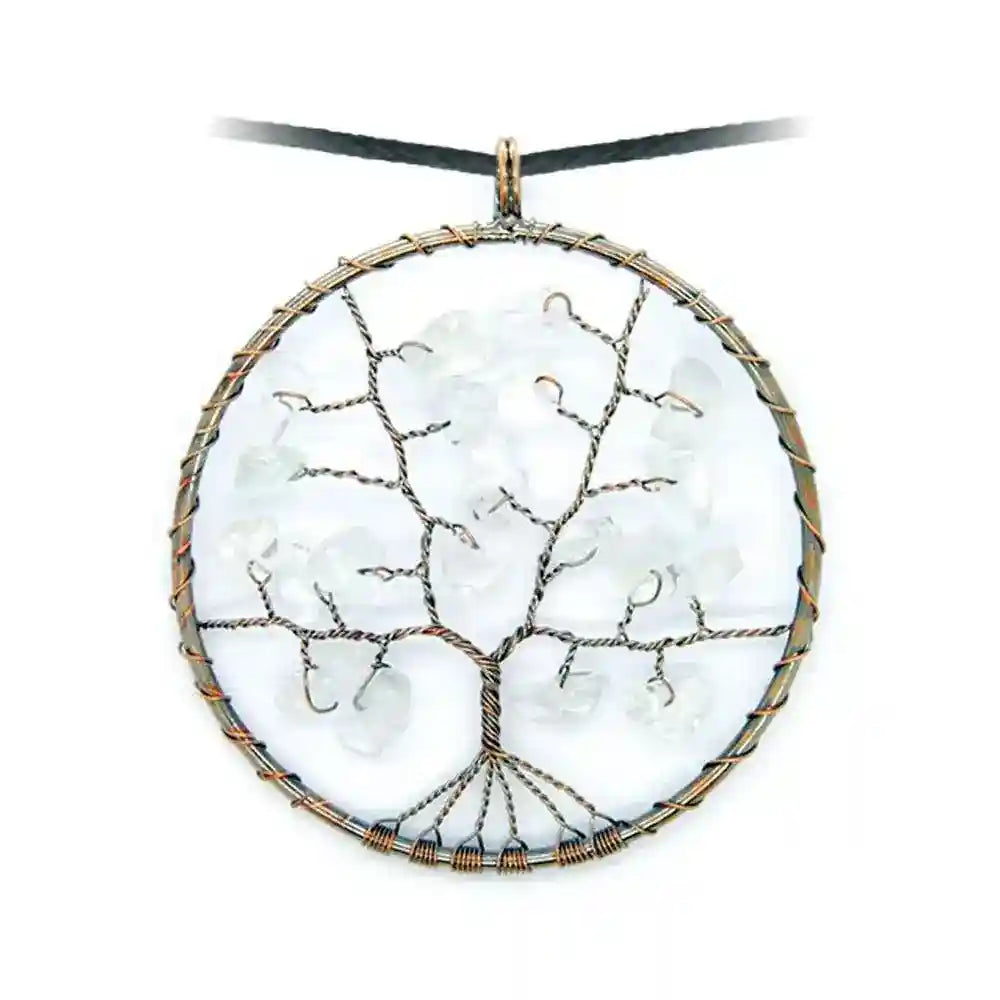 Lebensbaum Bergkristall Schmuck Anhänger Baum des Lebens