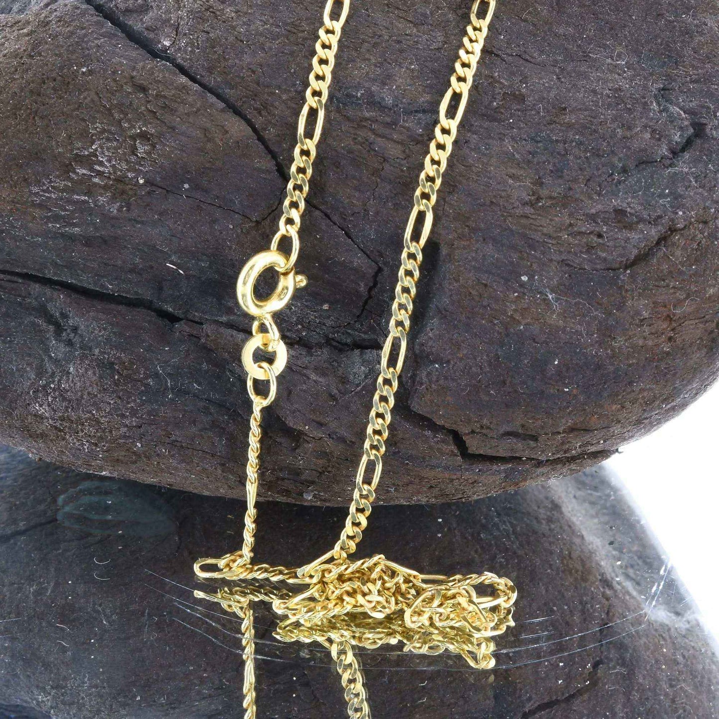 Massive Goldkette Figarokette diamantiert Halskette 333 - 8 Karat Gold