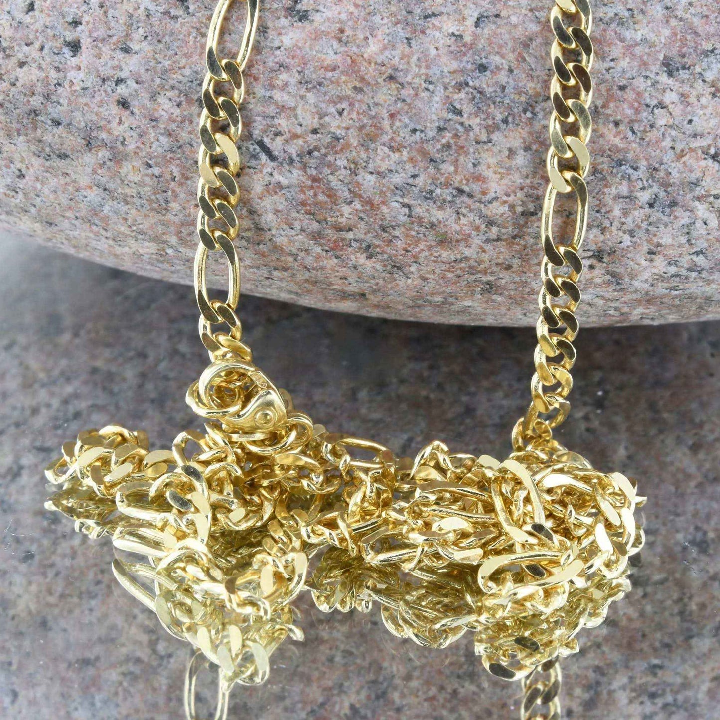 Massive Goldkette Figarokette diamantiert Halskette 333 - 8 Karat Gold