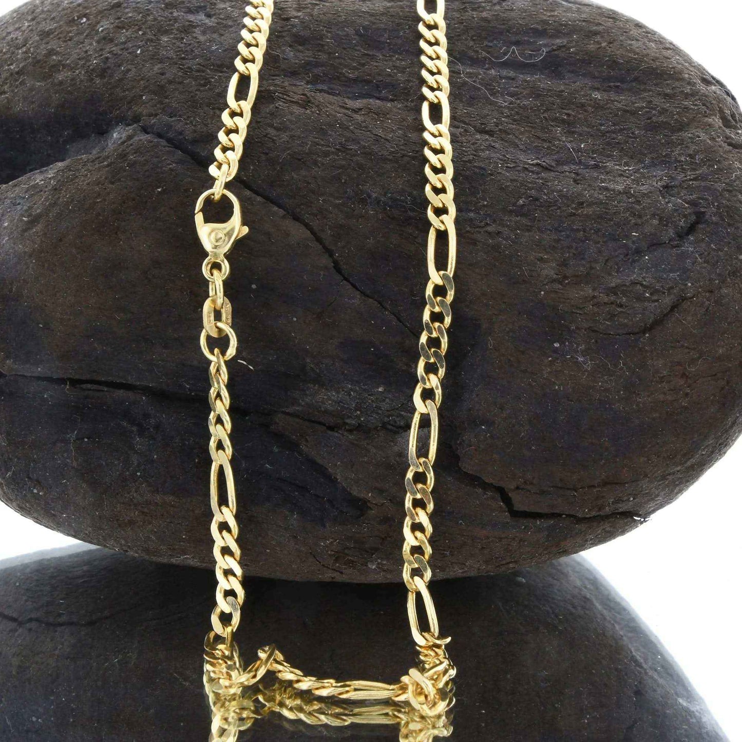 Massive Goldkette Figarokette diamantiert Halskette 333 - 8 Karat Gold