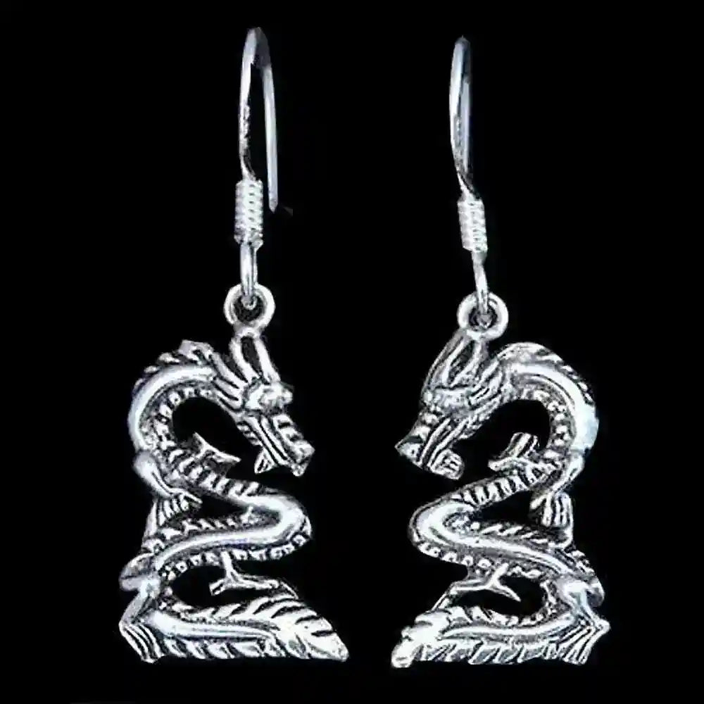 Ohrhänger, Ohrringe Drache Schmuck 925er Silber Dragon