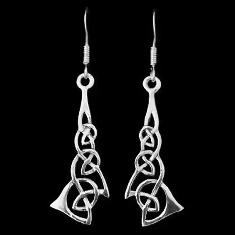 Ohrhänger, Ohrringe Drei Keltische Knoten Irische Damen Schmuck 925er Silber