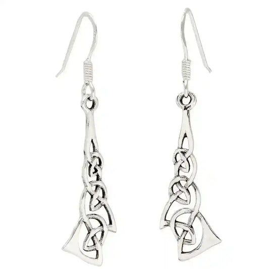 Ohrhänger, Ohrringe Drei Keltische Knoten Irische Damen Schmuck 925er Silber