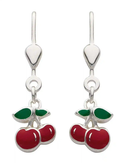Ohrhänger, Ohrringe mit Brisur Kirsche  925 Sterling Silber