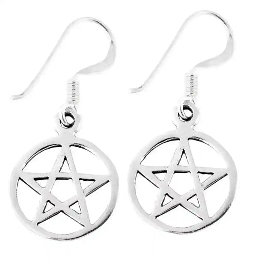Ohrhänger, Ohrringe Pentagramm Schmuck 925er Silber