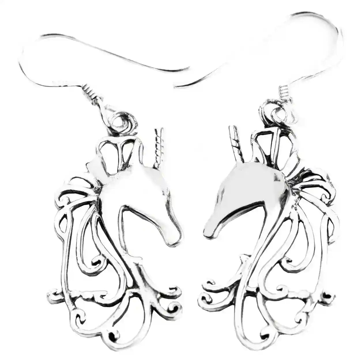 Ohrhänger, Ohrringe Silbernes Einhorn Schmuck 925er Silber - Firma Holzenplotz - Silberketten-Goldketten.de