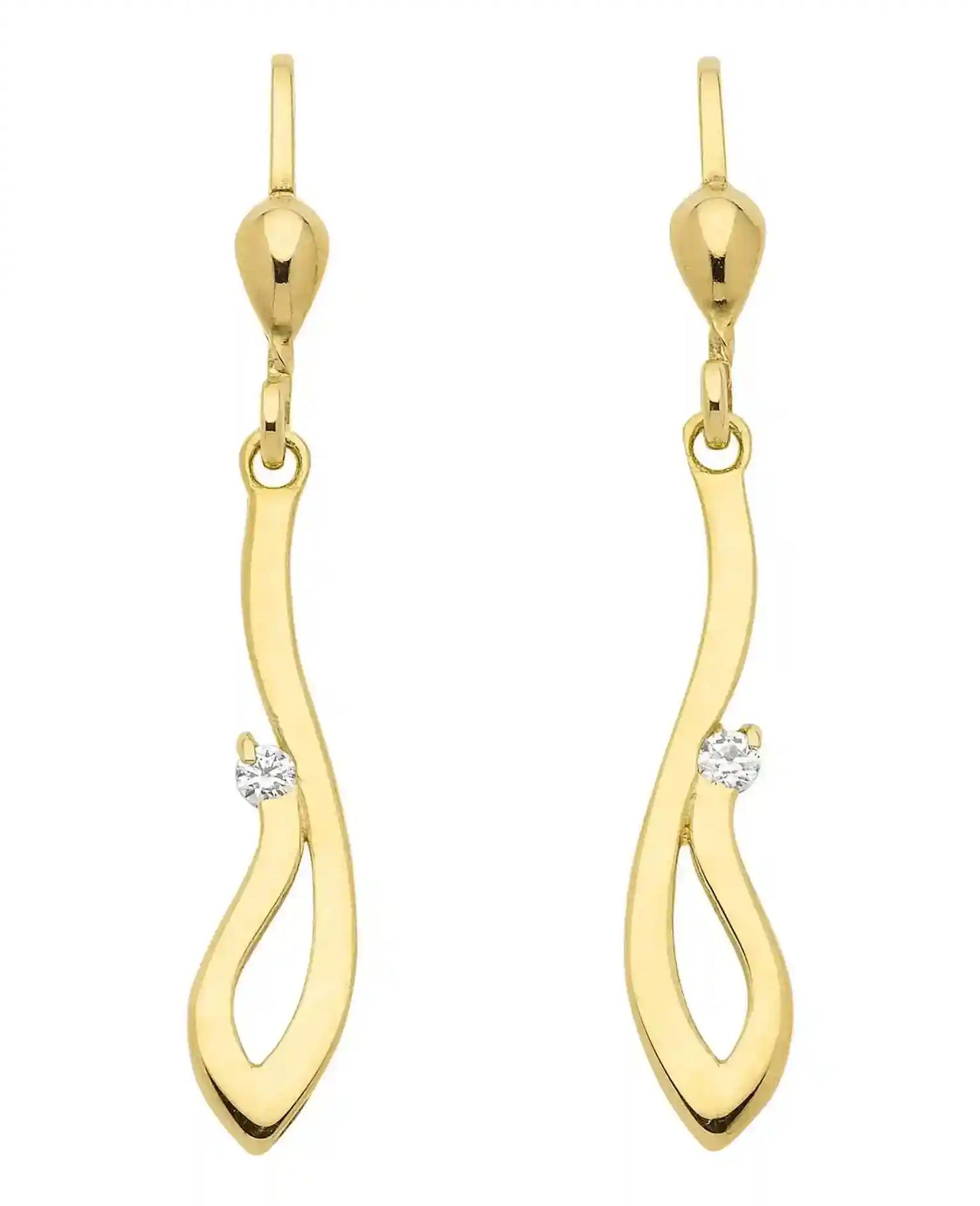 Ohrhänger, Ohrringe  Zirkonia 333 Gelbgold