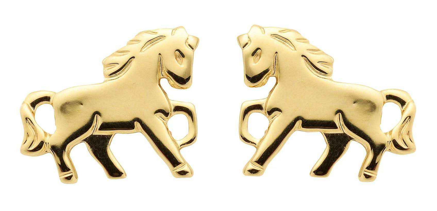 Ohrstecker Motiv Pferd  333 Gelbgold