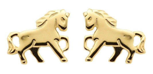 Ohrstecker Motiv Pferd  333 Gelbgold