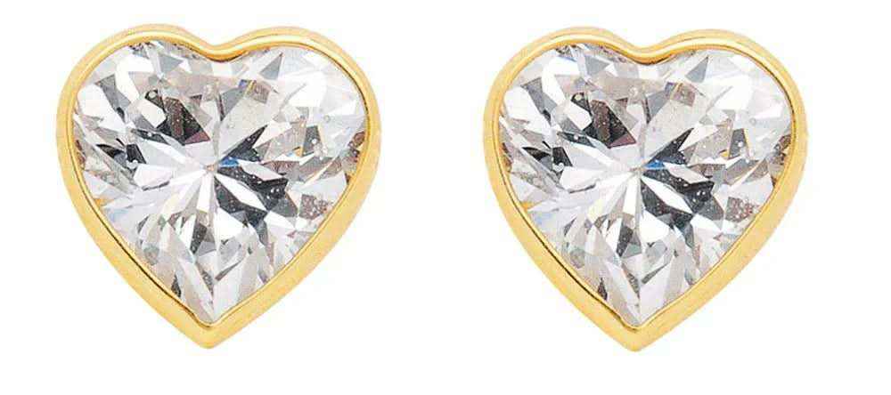 Ohrstecker Zargenfassung Zirkonia 585 Gelbgold